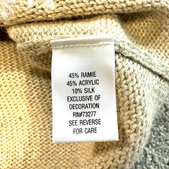 Croft & Barrow Beige Bird embroidery Silk Blended Cardigan Holiday Quirky - Picture 8 of 8